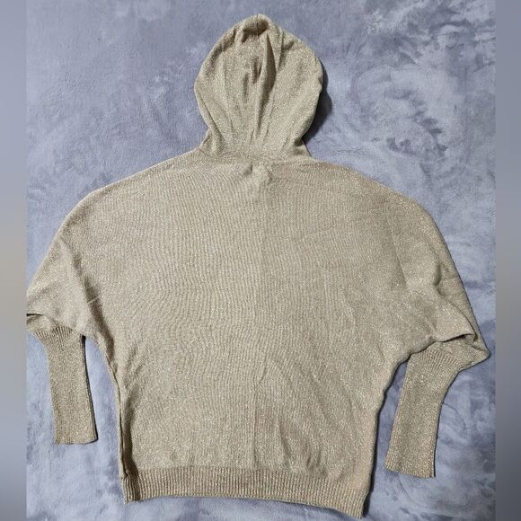 Calvin Klein GOLD LUREX THREAD HOODIE, Size S - Picture 5 of 6